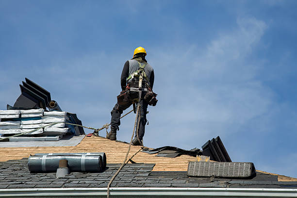 Professional Roof Replacement technician working in Flagtown, NJ